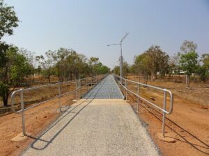 A 'bridge' over railway track preserved below (2011)