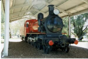 Plinthed steam engine for the kids is in nearby Belgrave Park
