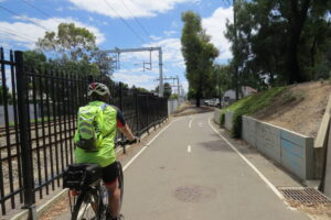 Exiting the Park Tce overpass with the Gawler Line on the left [2024]