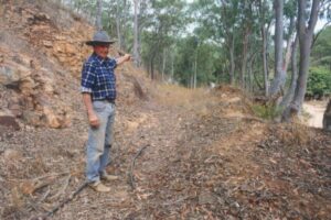 A local points to where the old 2 foot gauge railway once lead.
