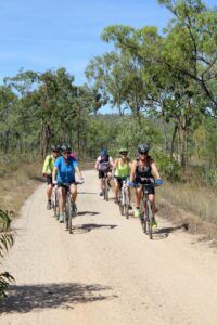 Safe group riding on alignment, now used as station road 2015