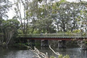 The Denmark end of the trail is at the Denmark River on the old railway bridge at the mouth of the river