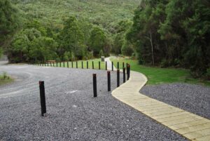 Looking across the car park and picnic area from the southern tunnel entrance (Dec 2010)