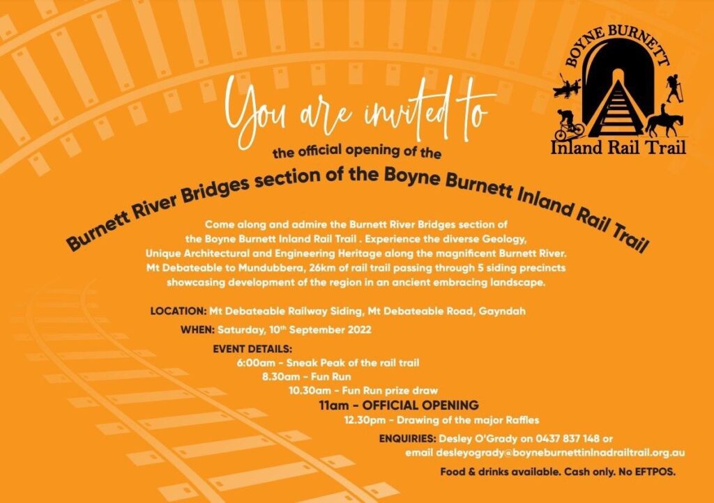 Opening of the Burnett River Bridges section of the Boyne Burnett Inland Rail Trail