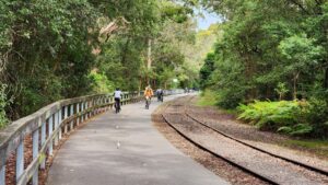 The site of the loop siding. Significant effort has been made to leave historical remnants [2024]