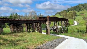 The second bridge over Back Creek has a low level bypass [2024]