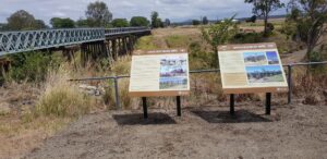Details of the huge restoration work at the Lockyer Creek Bridge looking towards Coominya [Paul Heymans, 2019]