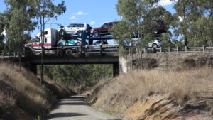 The trail surface from Toogoolawah to Moore is a higher standard gravel surface. (2018)