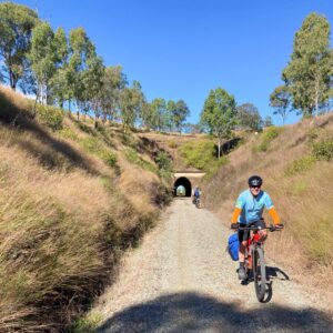 Cruising down from the only tunnel on the trail, between Yimbun and Harlin [2021]