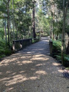From the information shelter, you come to this bridge over a stormwater channel [2025]