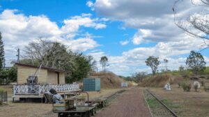 A bit of railway heritage remains at the start of the trail in Kilkivan [2018]