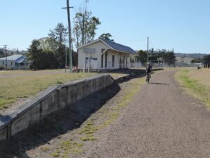 Goomeri Station retains the building and platform but not much else [2018]