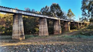 Glassford Ck Bridge at Golembil. There is a low-level diversion [2021]