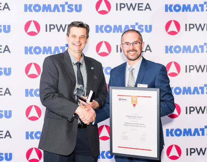 The Brisbane Valley Rail Trail has been named Public Works Project of the Year