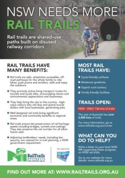 “New South Wales needs more Rail Trails”  – Rail Trails Australia’s new flyer