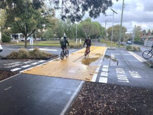 Singing in the rain after Rae St, North Fitzroy, got its priority crossing [2025]