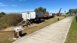 Interpretive signs have been added to display in Milang's railyard [2025]