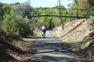 Flimsy bridge over the trail at Riverton for members of the golf club [2015]