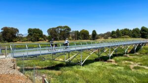 Impressive bridge across the Wakefield River, which opened in 2019, gets riders and walkers off the streets of Auburn [2022]