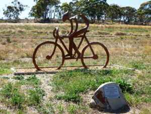 Look for lots of artwork along the rail trail, a passion of the volunteer committee of management, this one at Sevenhill [2022]