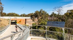 The Outer Circle connects to city-bound Yarra Trail via this underpass [2020]