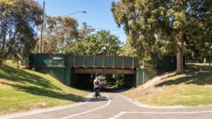 Passing under Canterbury Rd, where cutting was partially filled in (2020)