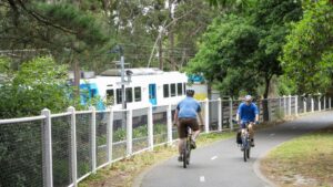 The trail near Ashburton undulates as it shadows the operational line [2020]