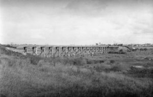 The Black Bridge over the Gardiners Creek floodplain [a long time ago]