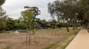 Near Hughesdale Station, Boyd Park has play equipment [2020]