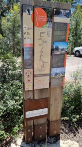 Typical interpretive sign along the rail trail, this one at Wandin [2021]