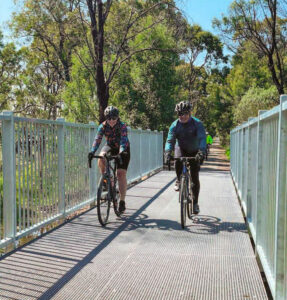 Enjoying a smooth ride over Middle Creek between Bairnsdale and Nicholson [2024]