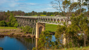The Nicholson River Bridge is first of several landmark bridges on trail [2007]