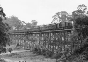 The O'Grady Creek Bridge in the railway days [Bryce Leydon/ARHS Archives]