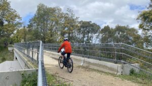 Just for a change, the trail goes over Main Road after Bena [2025]