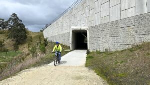 The trail goes under the realigned South Gippsland Hwy here [2025]