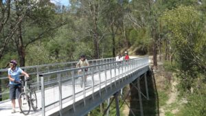 The first of three bridges goes over Black Spur Creek [2016]