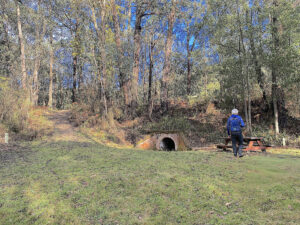 The Last Train Picnic Area features an original brick culvert [2025]