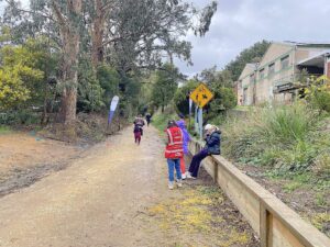 Park Run participants reach the finish line at Mirboo North [2025]