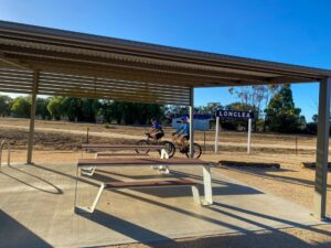 Early morning ride past the excellent new trail hub at Longlea [2025]