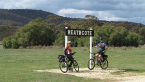 There is nothing left of the station but there is a replica name board [2015]