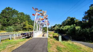 Leaving Porepunkah for Bright there is a new bridge and colourful artwork along the way [2025]