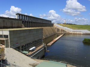 The impressive Hume Dam, in Bonegilla, was raised in the 1950s [2011]