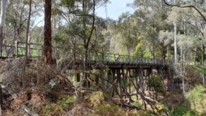 The Koetong Creek Bridge is one of five restored by volunteers (2019)