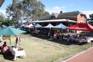 Yea Country Market is held in the station precinct on the first Saturday [Ross Vaughan 2017]
