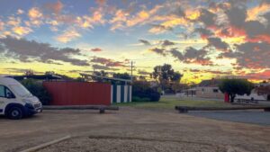 Early light in Station Park, Stanhope, near the trailhead [2025]