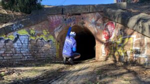 Brick culvert near Bunny Station site, still doing sterling service [2024]