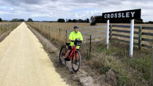 Typical scenery and reminder of bygone stations between Koroit and Port Fairy [P Hobday 2024]