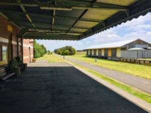 The goods shed has also been restored and is the base for the rail trail committee [George Turner 2021]