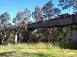 The railway bridge over the Glenelg River was used for less than 20 years [2020].